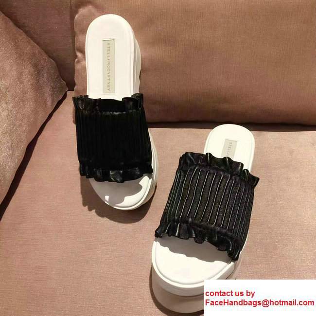 Stella Mccartney Ruffle Slide Shoes Black 2017