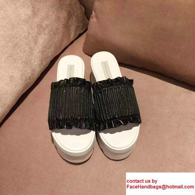 Stella Mccartney Ruffle Slide Shoes Black 2017