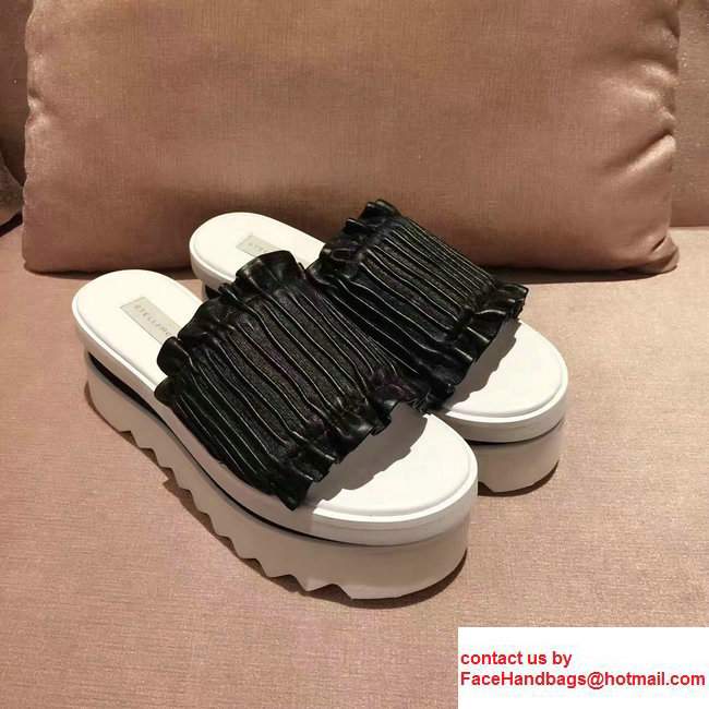 Stella Mccartney Ruffle Slide Shoes Black 2017