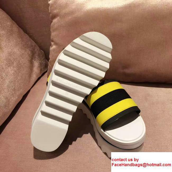 Stella Mccartney Stripe Slide Shoes Black/Yellow 2017