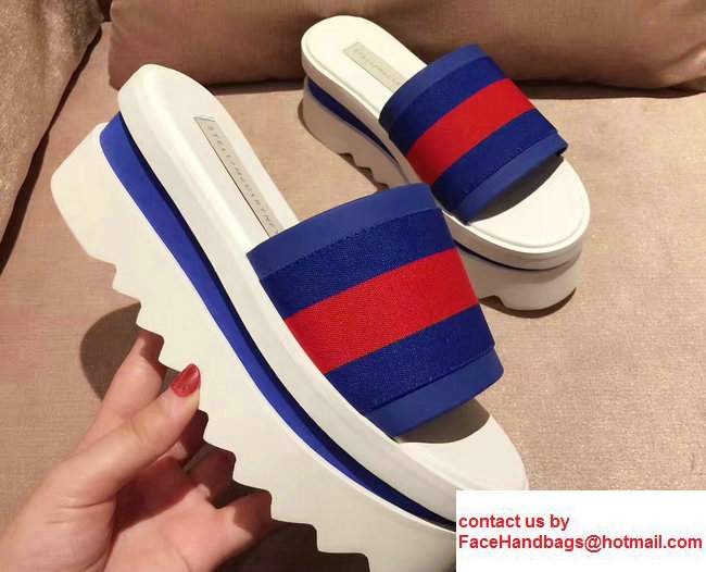 Stella Mccartney Stripe Slide Shoes Blue/Red 2017