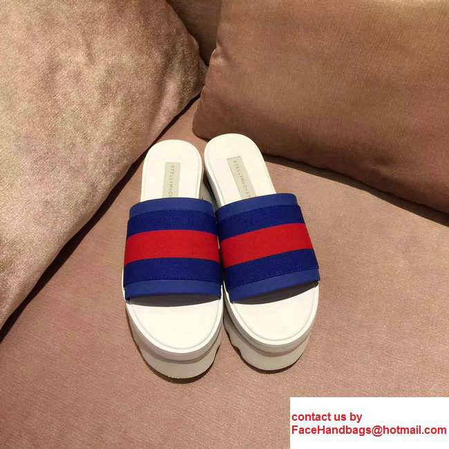 Stella Mccartney Stripe Slide Shoes Blue/Red 2017