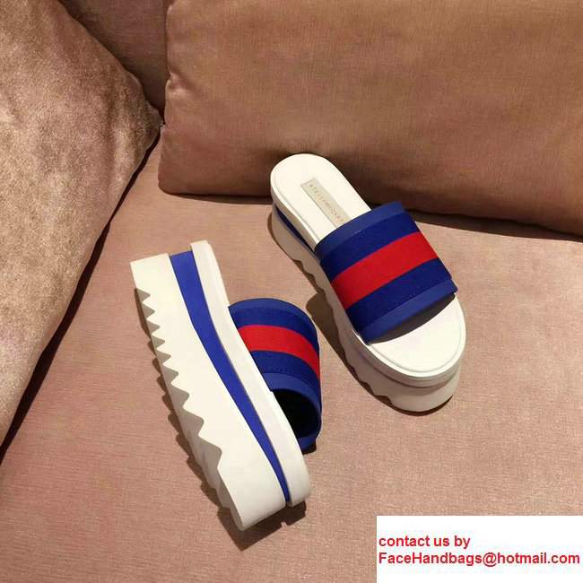 Stella Mccartney Stripe Slide Shoes Blue/Red 2017