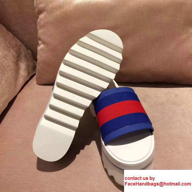 Stella Mccartney Stripe Slide Shoes Blue/Red 2017