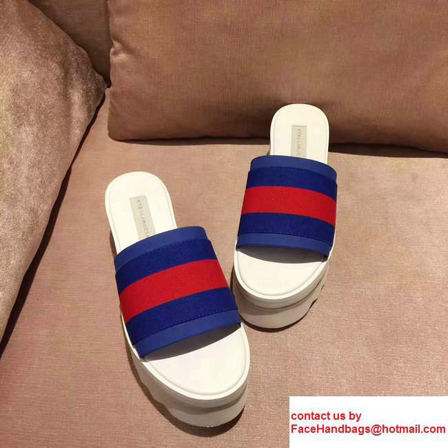 Stella Mccartney Stripe Slide Shoes Blue/Red 2017