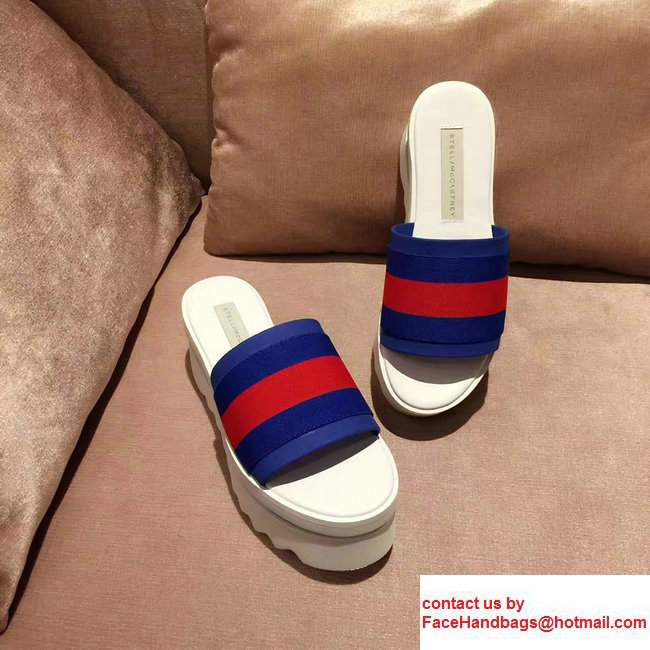 Stella Mccartney Stripe Slide Shoes Blue/Red 2017