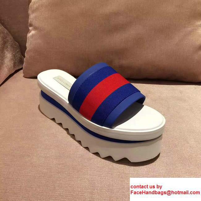 Stella Mccartney Stripe Slide Shoes Blue/Red 2017