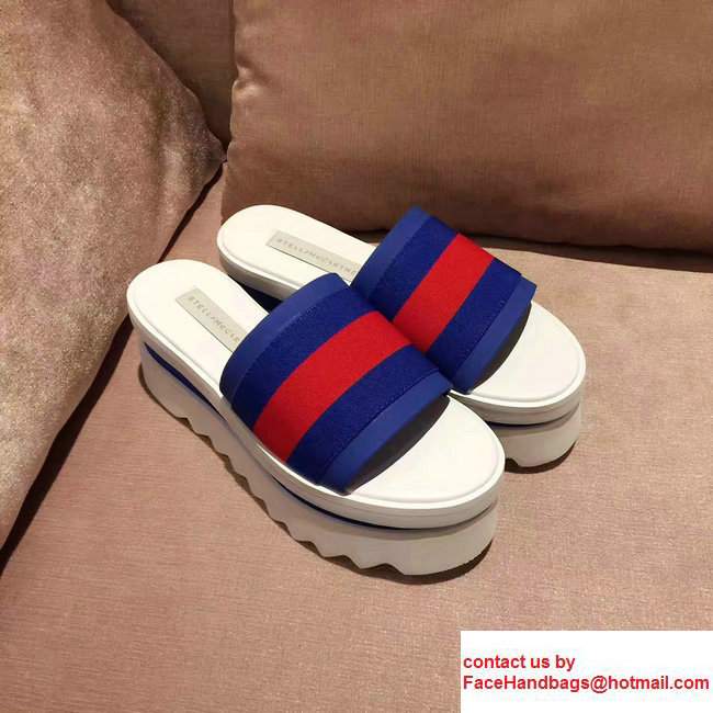 Stella Mccartney Stripe Slide Shoes Blue/Red 2017