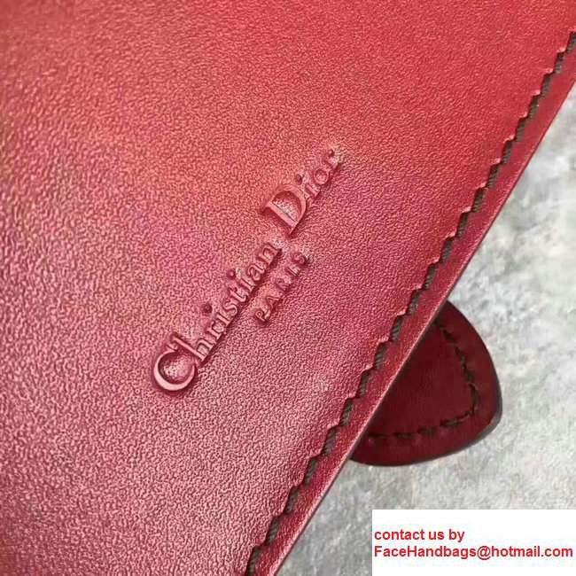 Dior Calfskin D-BEE Mini Saddle Bag Bee Embossed With Dyed Edges Red 2017