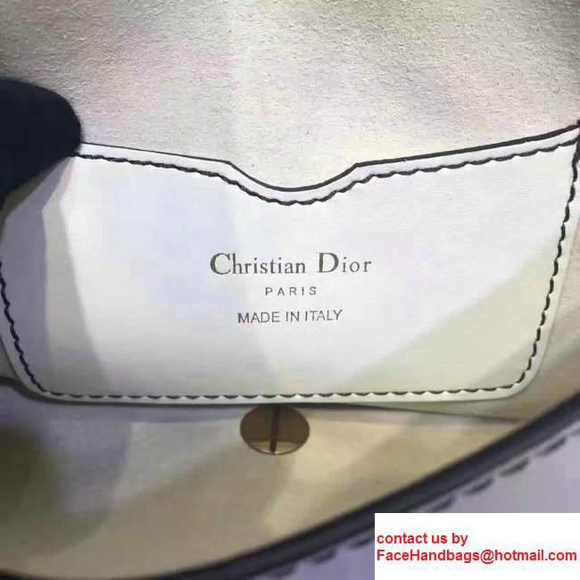 Dior Calfskin D-BEE Mini Saddle Bag Bee Embossed With Dyed Edges White 2017