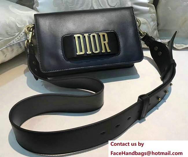 Dior Calfskin Flap Bag With Gold Slot Handclasp Black 2017