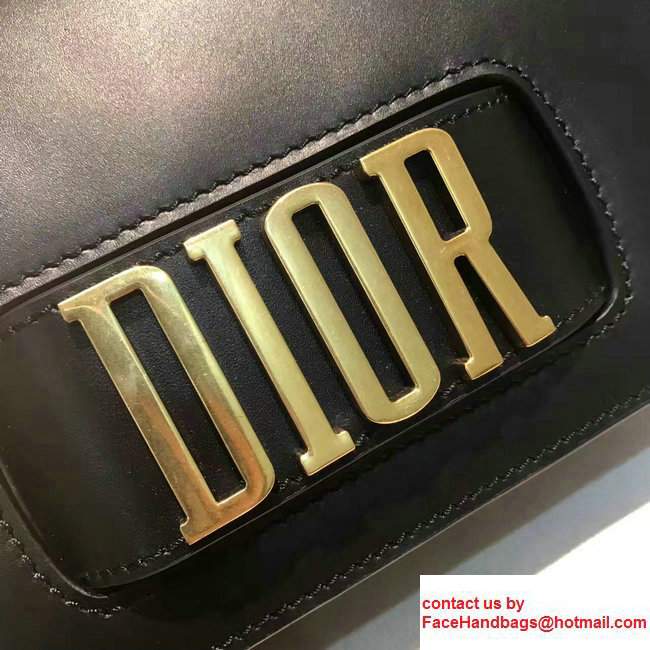 Dior Calfskin Flap Bag With Gold Slot Handclasp Black 2017