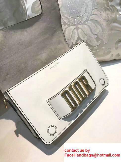 Dior Calfskin Flap Bag With Gold Slot Handclasp Off White 2017