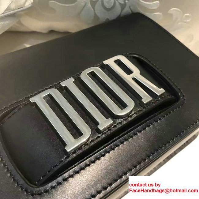 Dior Calfskin Flap Bag With Sliver Slot Handclasp Black 2017