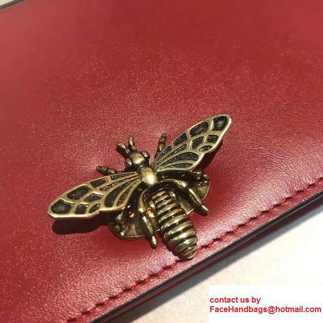 Dior Calfskin Jewelled Bee Clasp Pouch Metal Red2017