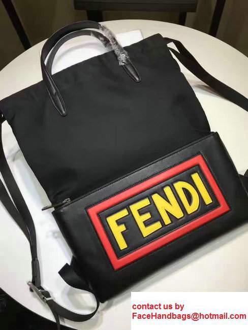 Fendi Faces Backpack Bag For Men With Elastic Opening Black 2017