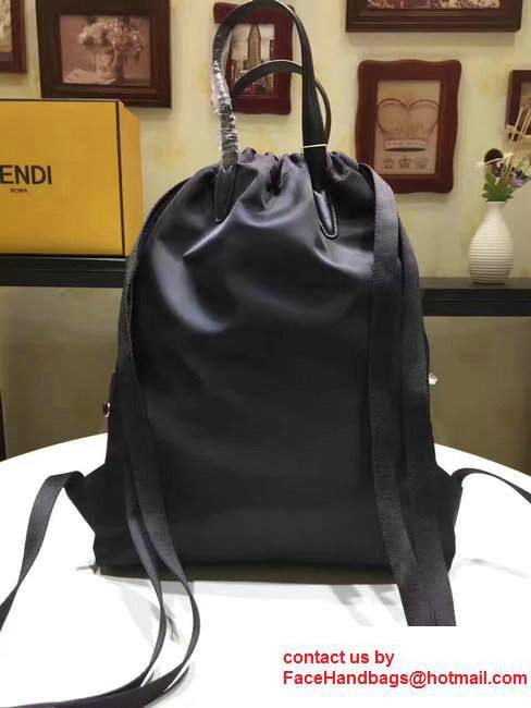 Fendi Faces Backpack Bag For Men With Elastic Opening Black 2017