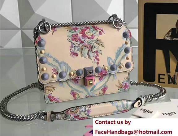 Fendi Kan I Cream Floral Print Pleaxiglass Stud Bag 2017