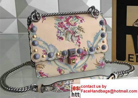 Fendi Kan I Cream Floral Print Pleaxiglass Stud Bag 2017