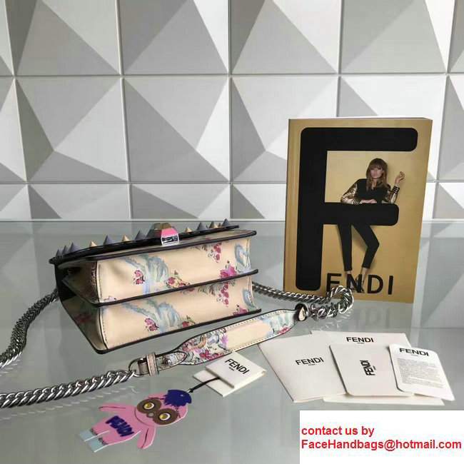 Fendi Kan I Cream Floral Print Pleaxiglass Stud Bag 2017