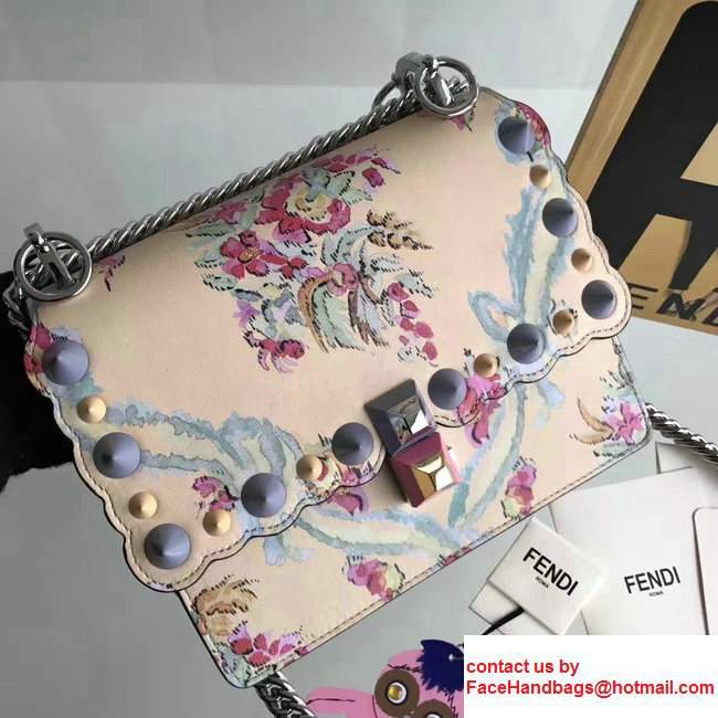 Fendi Kan I Cream Floral Print Pleaxiglass Stud Bag 2017