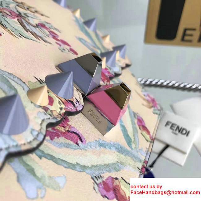 Fendi Kan I Cream Floral Print Pleaxiglass Stud Bag 2017