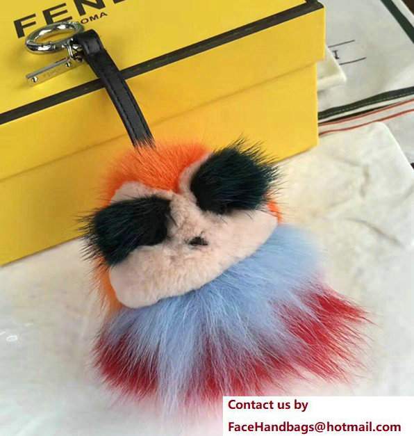 Fendi Multicolored Fur Bag Charm Yellow/Dark Green/Bluey/Pink 2017