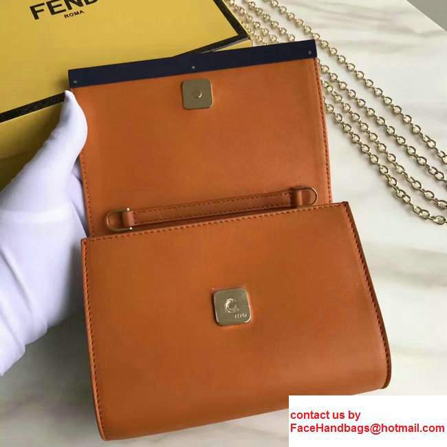 Fendi Removable Chain Mini Flap Shoulder Bag Brown