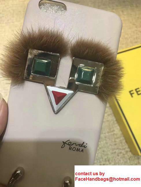 Fendi Robot With Mink Fur Iphone Cover White 2017