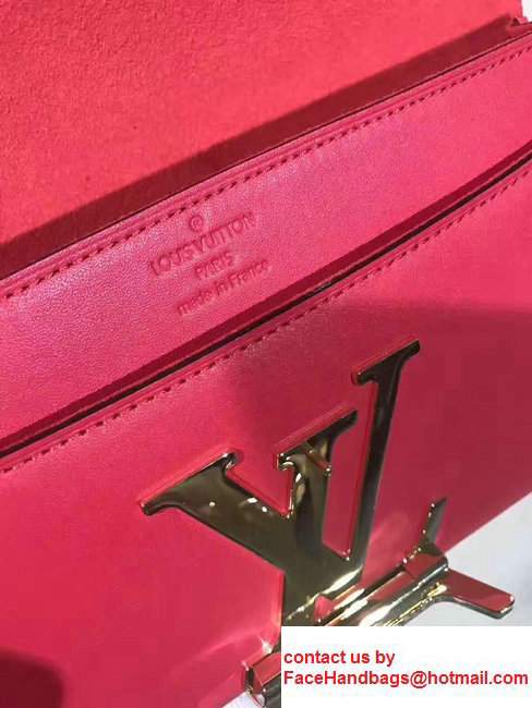 Louis Vuitton Calfskin Louise Initials Clasp Evening Clutch M42036 Red 2017