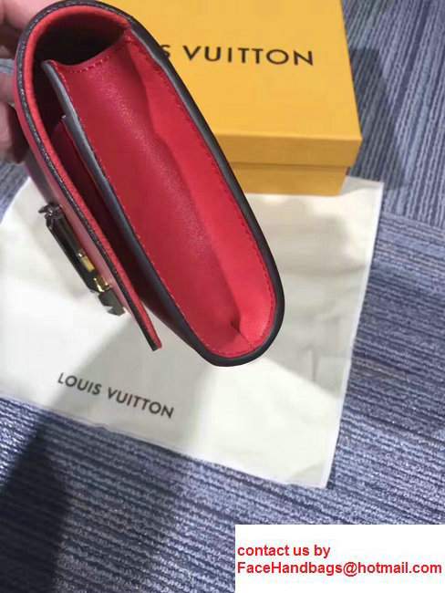 Louis Vuitton Calfskin Louise Initials Clasp Evening Clutch M42036 Red 2017