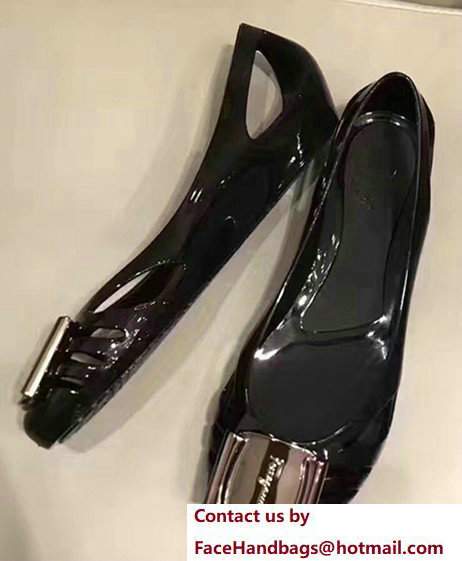 Salvatore Ferragamo Jelly Ballet Flat Sandals Black 2017