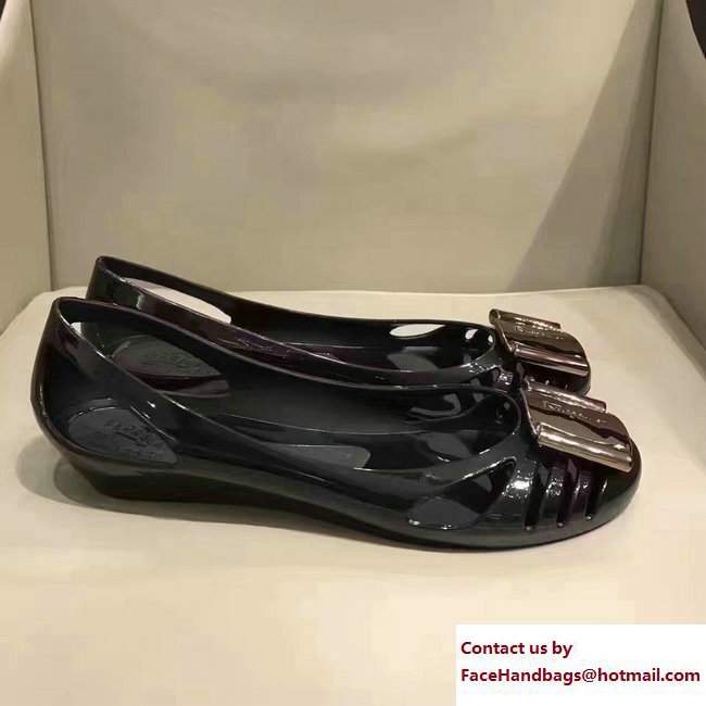 Salvatore Ferragamo Jelly Ballet Flat Sandals Black 2017