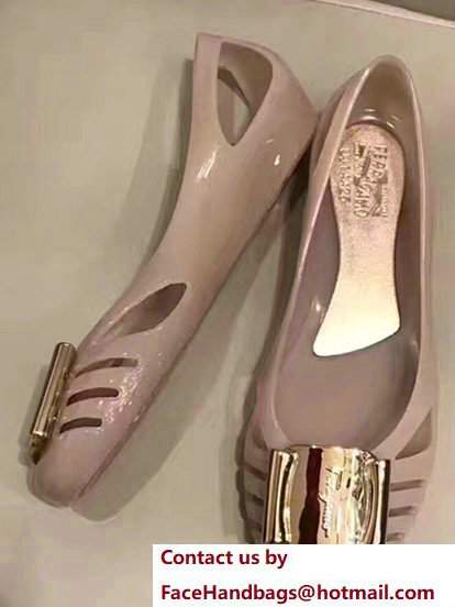 Salvatore Ferragamo Jelly Ballet Flat Sandals Pink 2017