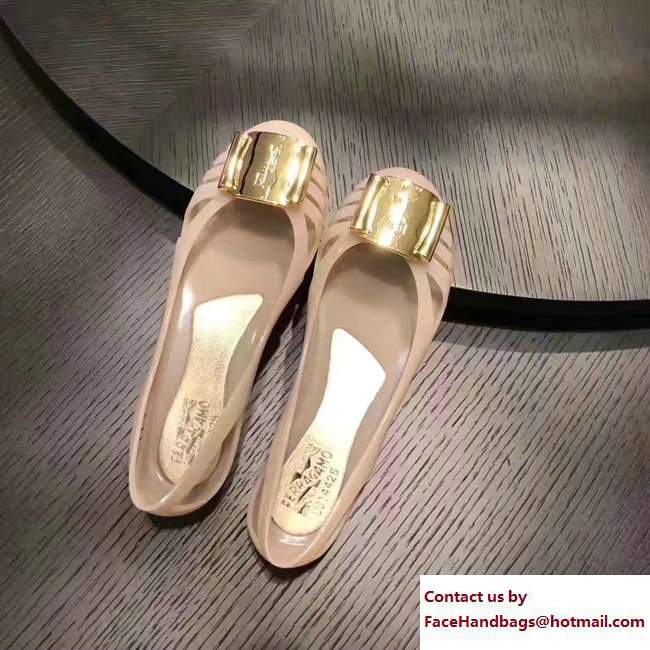 Salvatore Ferragamo Jelly Ballet Flat Sandals Pink 2017