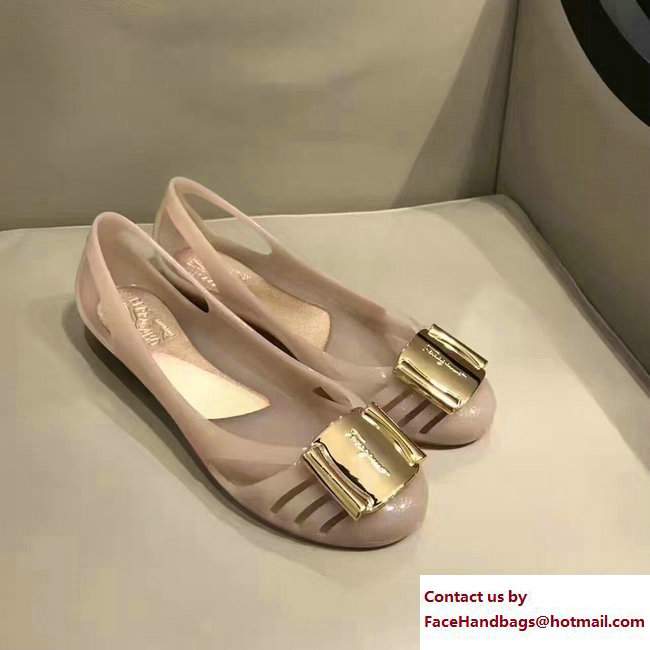 Salvatore Ferragamo Jelly Ballet Flat Sandals Pink 2017