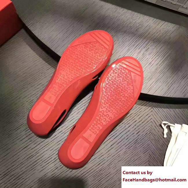 Salvatore Ferragamo Jelly Ballet Flat Sandals Red2017