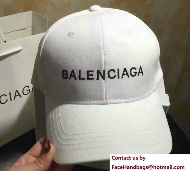 BalenciagaLogo Baseball Cap/Hat White