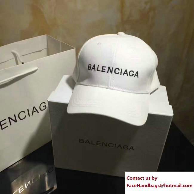 BalenciagaLogo Baseball Cap/Hat White