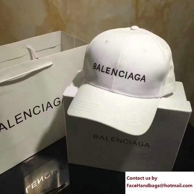 BalenciagaLogo Baseball Cap/Hat White