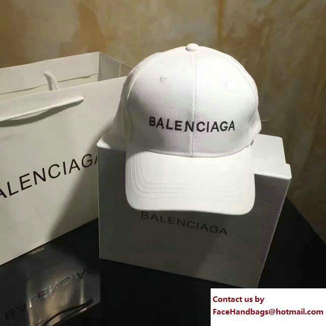 BalenciagaLogo Baseball Cap/Hat White