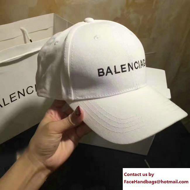 BalenciagaLogo Baseball Cap/Hat White