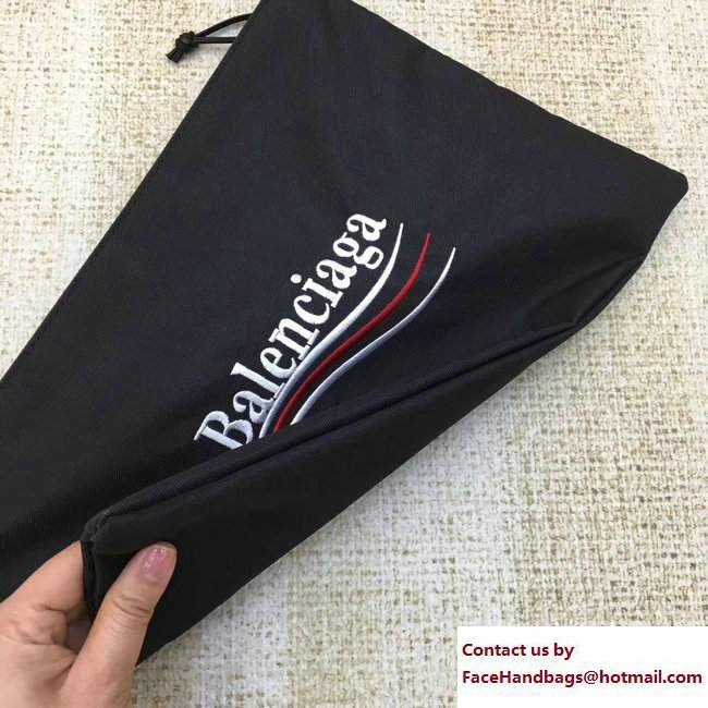 Balenciaga 2017 Embroidered Pouch Clutch Large Bag