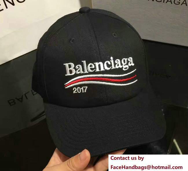 Balenciaga 2017 Logo Baseball Cap/Hat Black - Click Image to Close