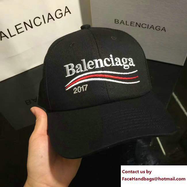 Balenciaga 2017 Logo Baseball Cap/Hat Black