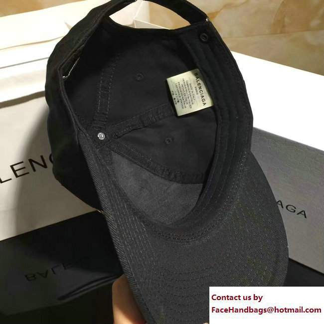 Balenciaga 2017 Logo Baseball Cap/Hat Black