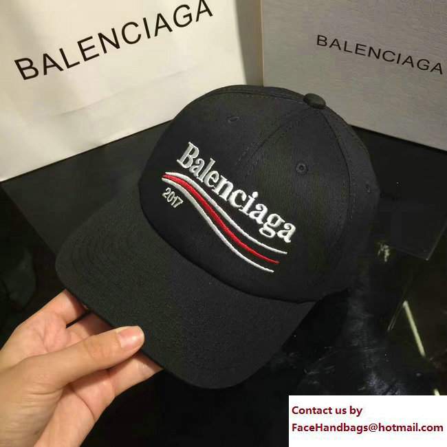 Balenciaga 2017 Logo Baseball Cap/Hat Black