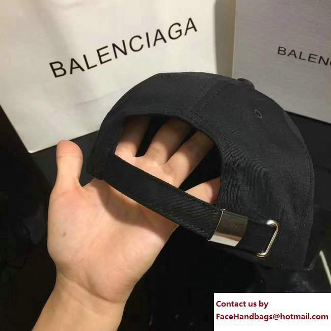 Balenciaga 2017 Logo Baseball Cap/Hat Black