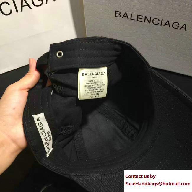 Balenciaga 2017 Logo Baseball Cap/Hat Black