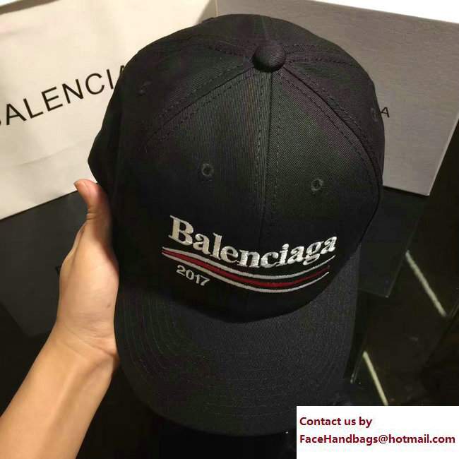 Balenciaga 2017 Logo Baseball Cap/Hat Black